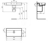 Ideal Standard Strada II - Umývadlo 80x43 cm, bez otvoru na batériu, s Ideal Plus, biela