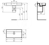 Ideal Standard Strada II - Umývadlo 80x43 cm, bez otvoru na batériu, s Ideal Plus, biela