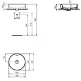 Ideal Standard Strada II - Umývadlo s prepadom, priemer 45 cm, biela