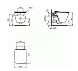 Ideal Standard Strada II - Závesné WC s doskou, SoftClose, Aquablade, biela