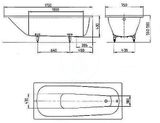 Kaldewei Advantage - Obdĺžniková vaňa Saniform 374, 175x75 cm, biela - vaňa, antislip, Perl-Effekt