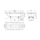 Kaldewei Advantage - Obdĺžniková vaňa Saniform Plus 373-1, 170x75 cm, biela - vaňa, Perl-Effekt