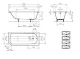 Kaldewei Advantage - Obdĺžniková vaňa Saniform V1 362-1, 160x70 cm, antislip, Perl-Effekt, biela