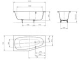 Kaldewei Advantage - Asymetrická vaňa Mini Star pravá 835, 157x70/48 cm, s otvormi na držadlá, Perl-Effekt, biela