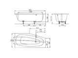 Kaldewei Advantage - Asymetrická vaňa Mini ľavá 832, 1570x 75/50 cm, antislip, biela