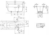 Kaldewei Advantage - Asymetrická vaňa Mini Star ľavá 833, 157x75/50 cm, s otvormi na držadlá, biela