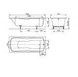 Kaldewei Ambiente - Obdĺžniková vaňa Dyna Set 620, 170x75 cm, Perl-Effekt, biela