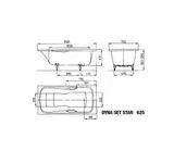 Kaldewei Ambiente - Vaňa Dyna Set Star 625, 150x75 cm, s otvormi na držadlá, celoplošný antislip, Perl-Effekt, biela