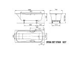 Kaldewei Ambiente - Obdĺžniková vaňa Dyna Set Star 627, 160x70 cm, s otvormi na držadlá, antislip, Perl-Effekt, biela