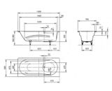 Kaldewei Ambiente - Obdĺžniková vaňa Vaio Set 956, 160x70 cm, biela - vaňa, Perl-Effekt