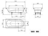 Kaldewei Ambiente - Vaňa Vaio 960, 170x80 cm, Perl-Effekt, biela