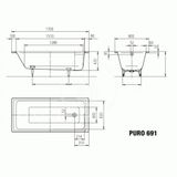 Kaldewei Ambiente - Vaňa Puro 691, 170x80 cm, biela