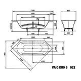 Kaldewei Ambiente - Vaňa Vaio Duo 6 952, 210x80 cm, biela