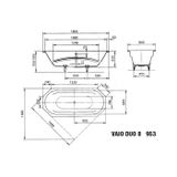 Kaldewei Ambiente - Vaňa Vaio Duo 8 953, 180x80 cm, Perl-Effekt, biela