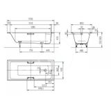 Kaldewei Ambiente - Obdĺžniková vaňa Puro Star 693, 170x80 cm, s otvormi na držadlá, biela
