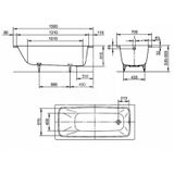 Kaldewei Advantage - Obdĺžniková vaňa Cayono 747, 150x70 cm, antislip, Perl-Effekt, biela