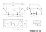 Kaldewei Ambiente - Obdĺžniková vaňa Classic Duo 109, 180x75 cm, Perl-Effekt, biela