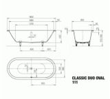 Kaldewei Ambiente - Oválna vaňa Classic Duo Oval 111, 180x80 cm, Perl-Effekt, biela