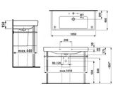 Laufen Pro S - Umývadlo, 105x46 cm, 1 otvor na batériu, s LCC, biela