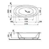 Laufen Il Bagno Alessi One - Vstavaná vaňa, 203x102 cm, biela