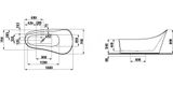 Laufen Palomba Collection - Voľne stojaca asymetrická vaňa, 180x90 cm, s masážnym systémom a senzorom, biela