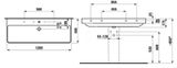 Laufen Pro S - Umývadlo, 120x47 cm, s 6 otvormi na batérie, s LCC, biela