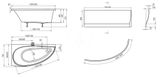 Ravak Avocado - Asymetrická vaňa 150 L, 150x75 cm, ľavá, biela