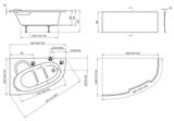 Ravak Asymmetric - Asymetrická vaňa 160 R, 160x105 cm, pravá, biela