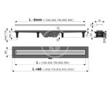 Alcadrain Odtokové žľaby - Sprchový žľab Simple 55 cm, s okrajom pre perforovaný rošt, vrátane roštu, nerezová mat