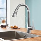 Grohe Zedra - Drezová batéria s výsuvnou spŕškou, supersteel