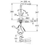 Grohe Zedra - Drezová batéria s výsuvnou spŕškou, chróm