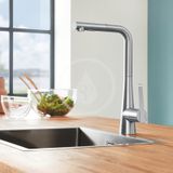 Grohe Zedra - Drezová batéria s výsuvnou spŕškou, supersteel