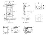 Geberit Duofix - Modul na závesné WC s tlačidlom Sigma01, matný chróm + Ideal Standard Tesi - WC a doska, Aquablade, SoftClose