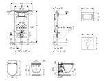 Geberit Duofix - Modul na závesné WC s tlačidlom Sigma30, lesklý chróm/chróm mat + Ideal Standard Tesi - WC a doska, Aquablade, SoftClose