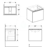 Geberit Acanto - Skrinka pod umývadlo 60 cm, lesklá biela