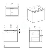 Geberit Acanto - Skrinka pod umývadlo 65 cm, lávová