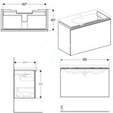 Geberit Acanto - Skrinka pod umývadlo 90 cm, lávová