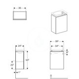 Geberit Acanto - Skrinka pod umývadielko 40 cm, lávová