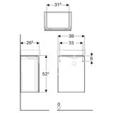 Geberit Xeno 2 - Skrinka pod umývadielko 40 cm, sivobéžová