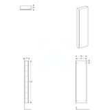 Geberit Acanto - Skrinka vysoká 173x45 cm, lávová