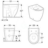 Geberit Acanto - Stojace WC, Rimfree, biela