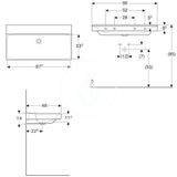 Geberit Xeno 2 - Umývadlo 90x48 cm, bez otvoru na batériu, bez prepadu, s KeraTect, biela