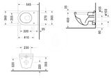 Duravit Starck 3 - Závesné WC, 360x540 mm, biela