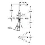 Grohe Essence SmartControl - Drezová batéria s výsuvnou koncovkou, SmartControl, Hard Graphite