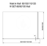 Ravak Walk-In - Sprchová stena Walk-In Wall 100, 100x200 cm, čierna/číre sklo