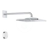 Grohe Rainshower SmartConnect - Hlavová sprcha 310 Cube 9,5 l/min s ramenom a diaľkovým ovládaním, 2 prúdy, chróm