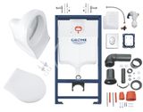 Grohe Solido - Set predstenovej inštalácie, klozetu a dosky, SoftClose, tlačidlo Skate Air, chróm