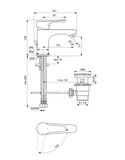 Ideal Standard Alpha - Umývadlová batéria s výpustom, BlueStart, chróm