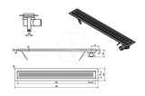 Aqualine Kanáliky - Odtokový kanálik s roštom 76x14x9 cm, nerezová