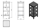 Aqualine Etide - Policový regál, 36x87x36 cm, biela mat